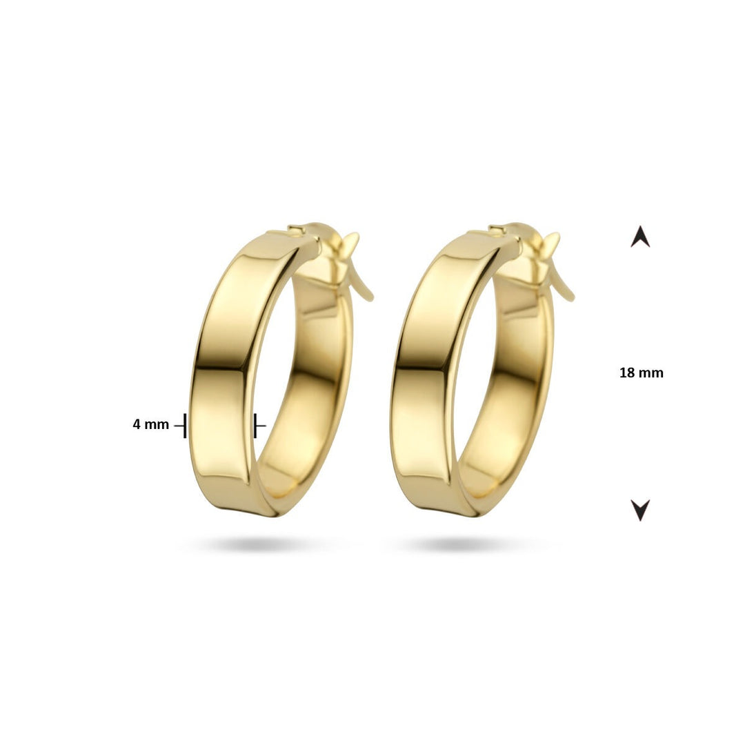 14k Geelgouden oorringen met 4 mm dikte
