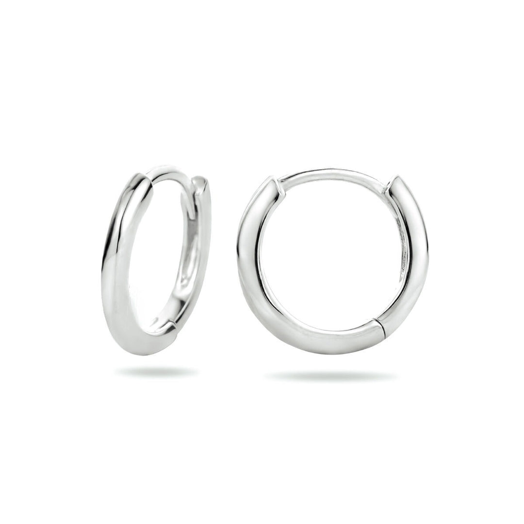 Gerhodineerd Zilveren Klapoorringen – Half-Rond 12.5 mm