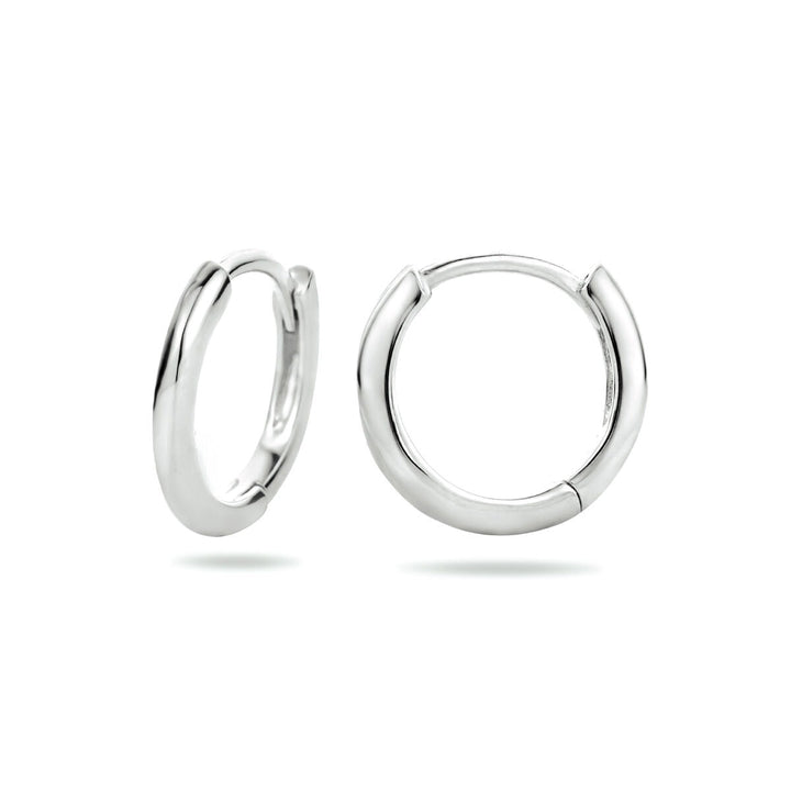 Gerhodineerd Zilveren Klapoorringen – Half-Rond 12.5 mm