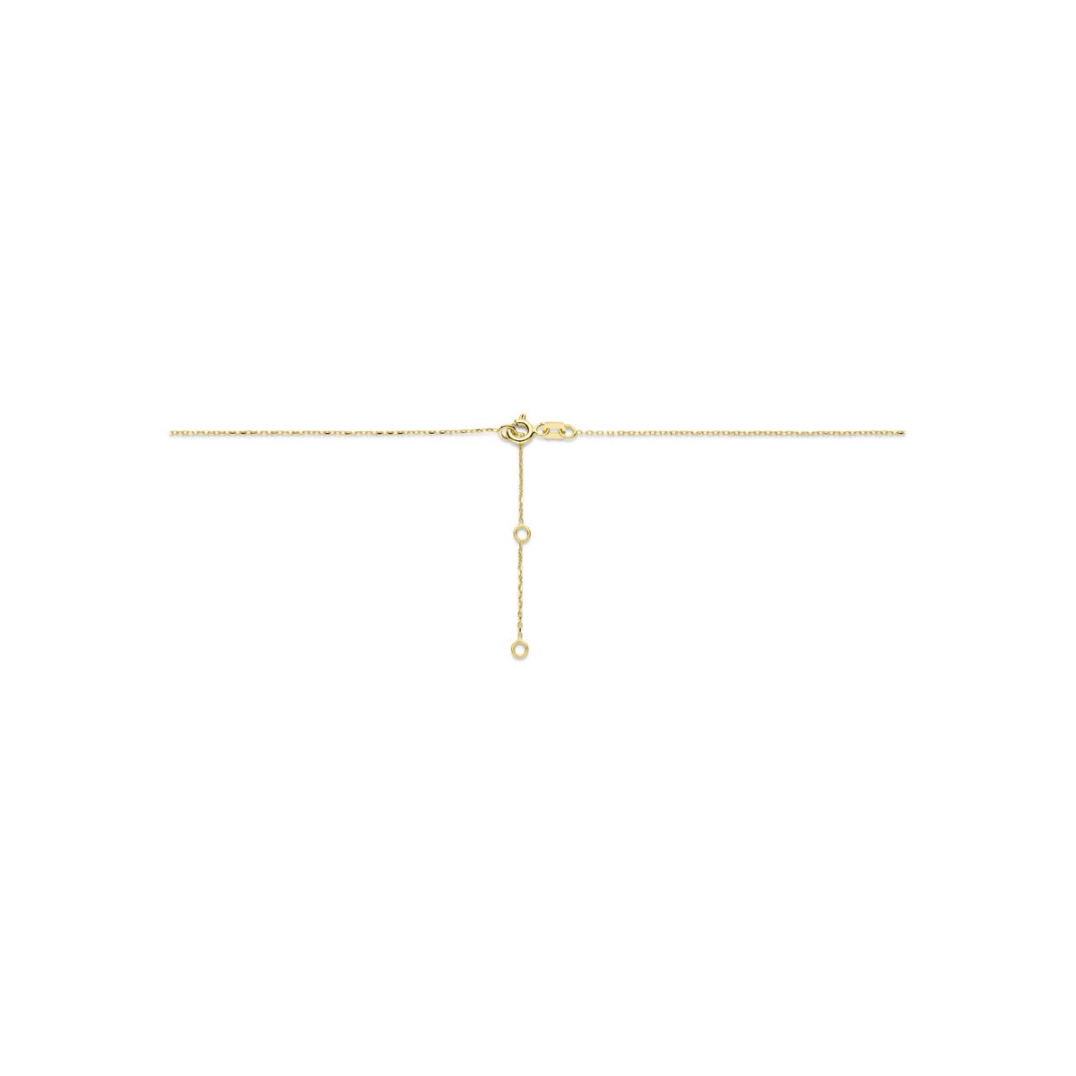 14k geelgouden ketting met parel en zirkonia
