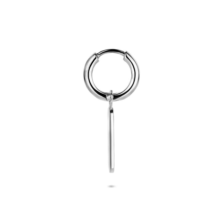 Gerhodineerd zilveren oorring rechthoekig – per stuk