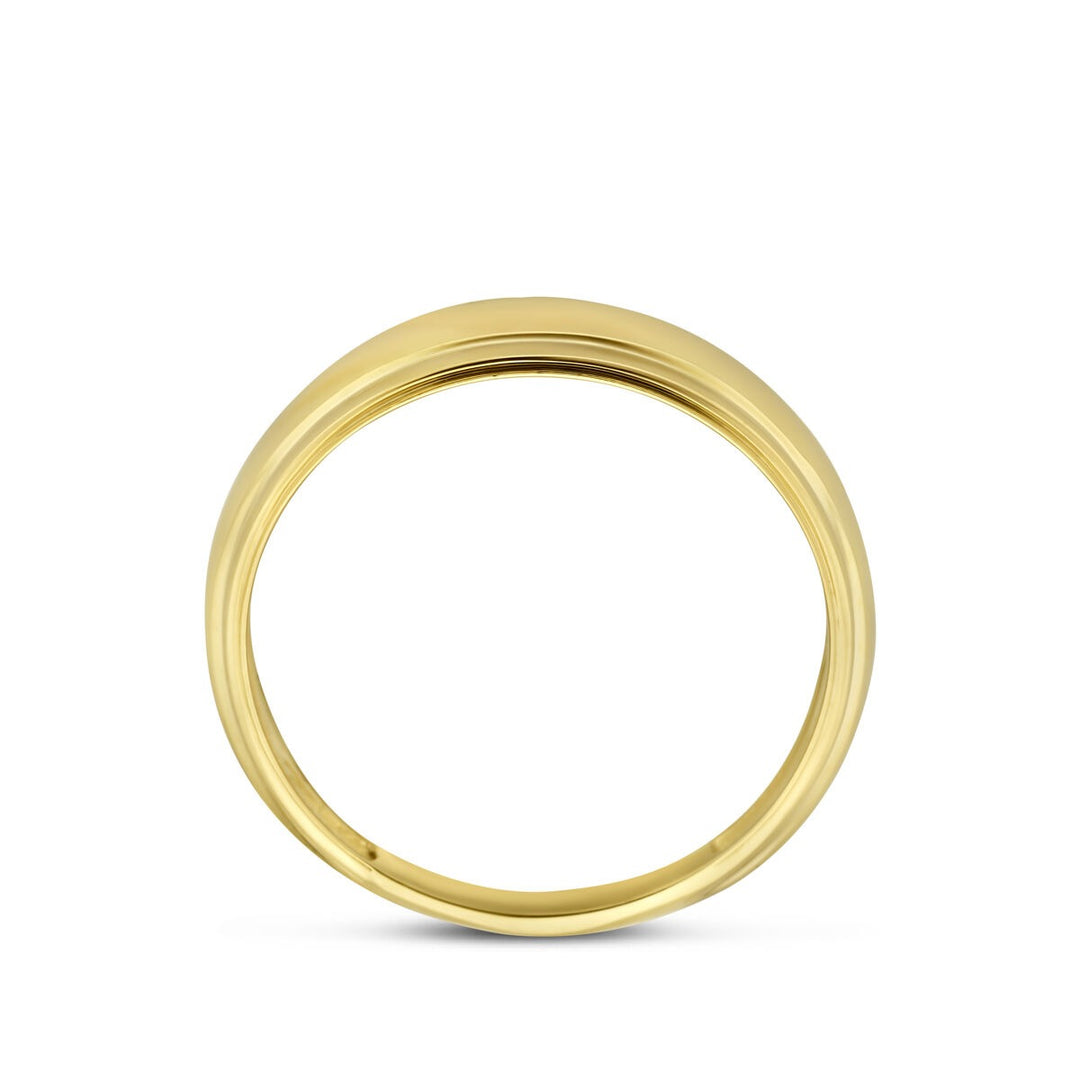 14k Geelgouden dames ring met brede band