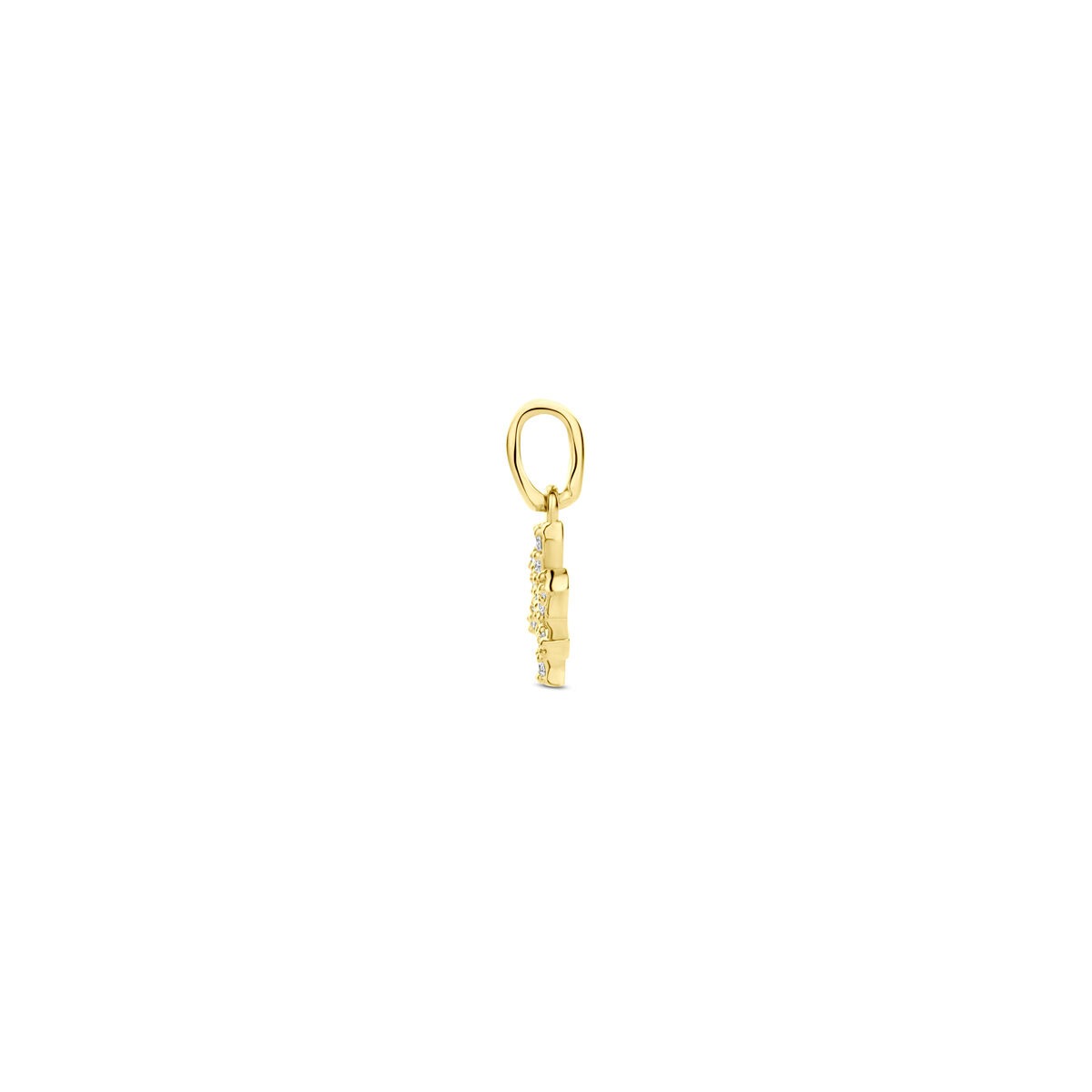 14k geelgouden sterrenbeeld hanger met diamant
