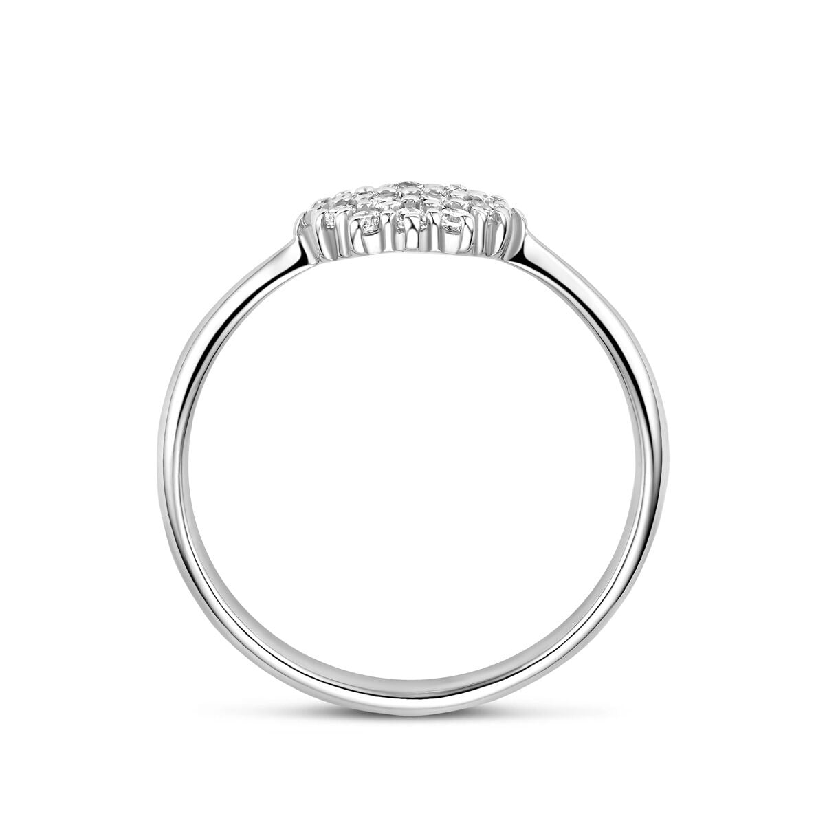 Gerhodineerd 925 zilveren ring met zirkonia