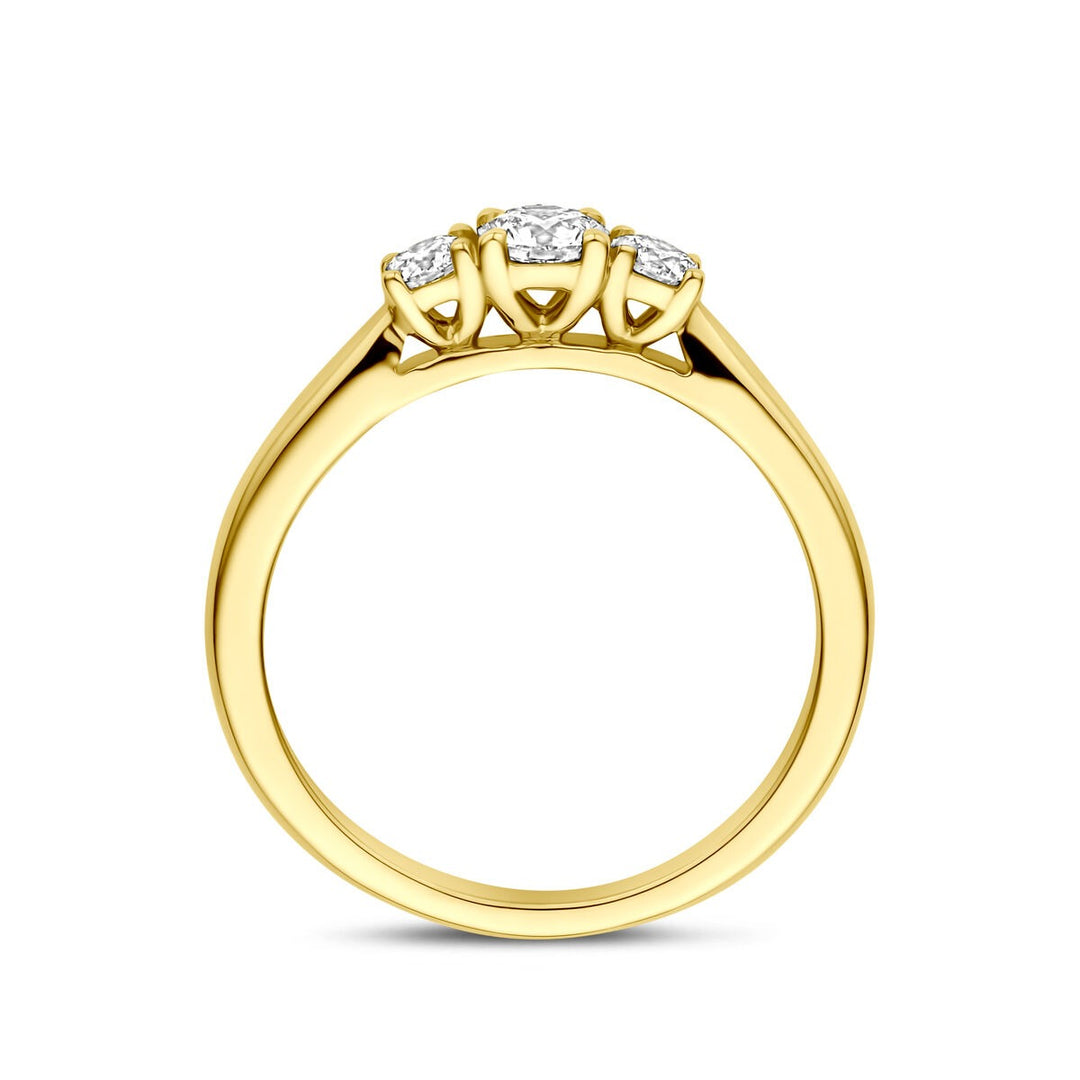 14k Geelgouden ring met 0.45ct lab grown diamant