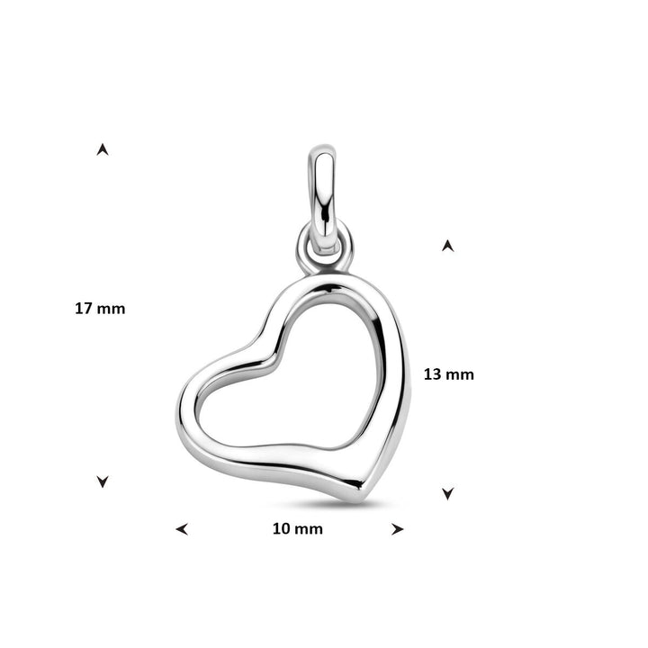 Zilveren hanger hartje – gerhodineerd 925 zilver 17 mm