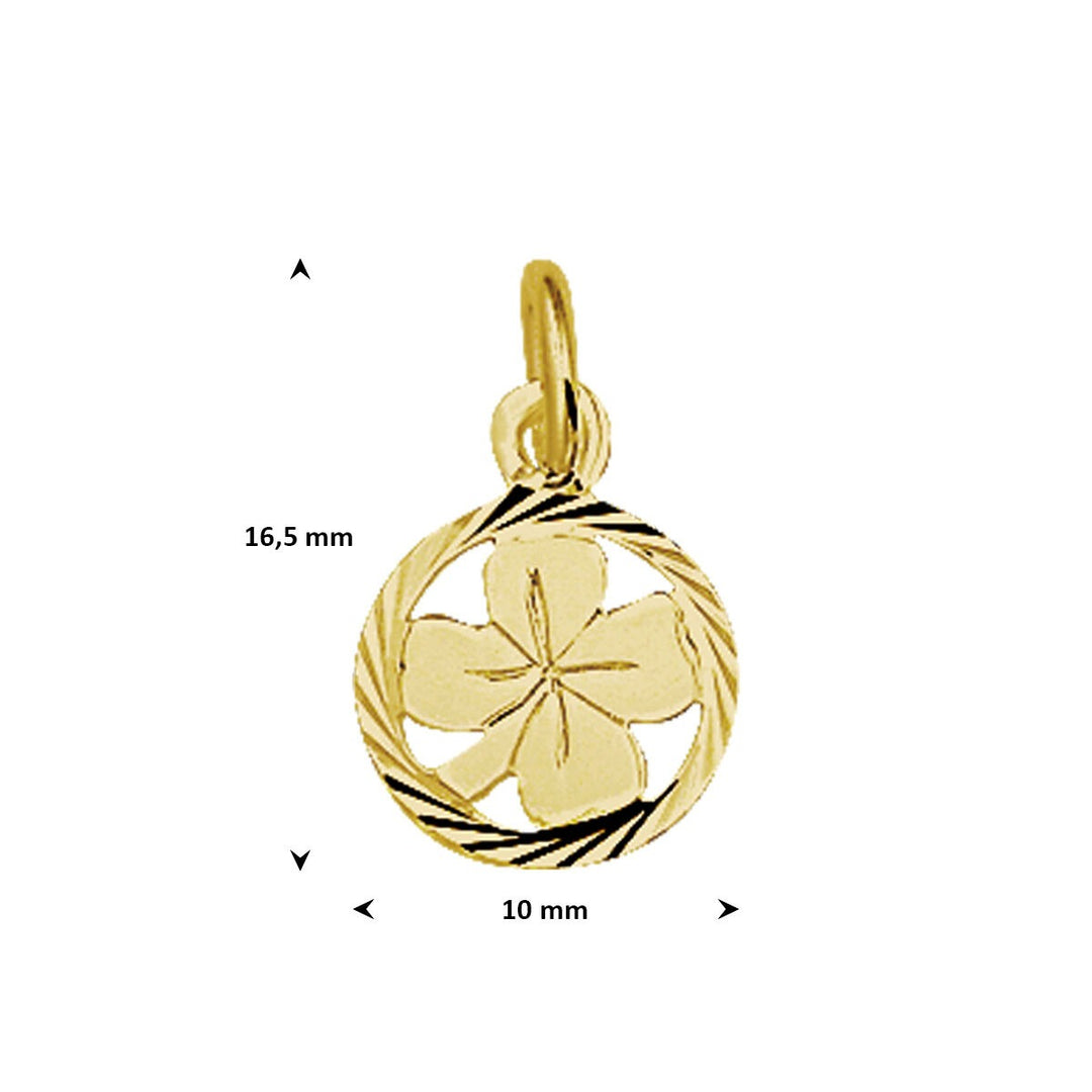 9k gouden klaver hanger