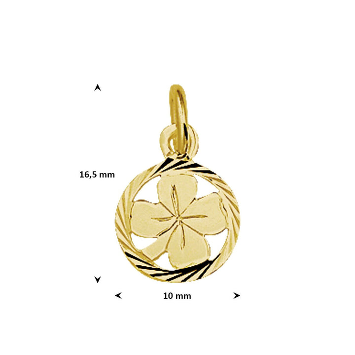 9k gouden klaver hanger