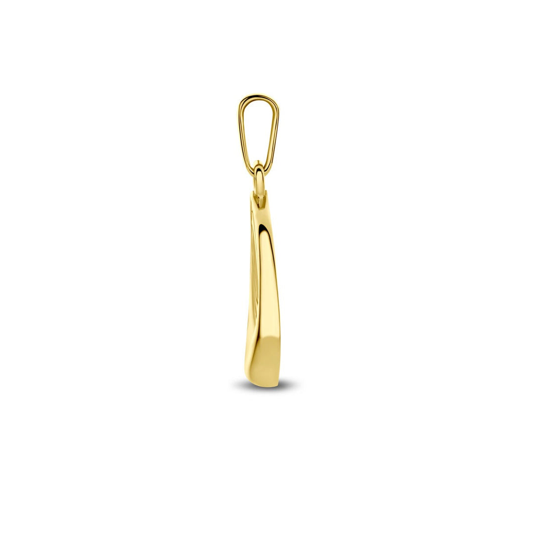 9k Geelgouden hanger druppel met zirkonia