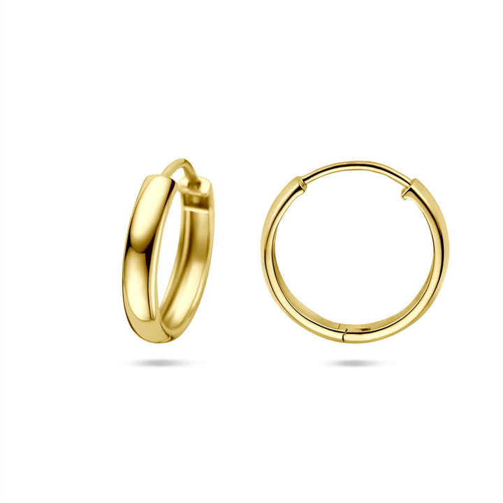 Gouden oorringen dames 14k met scharniersluiting