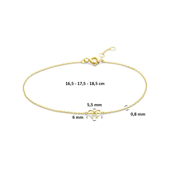 14k Geelgouden armband met strikmotief