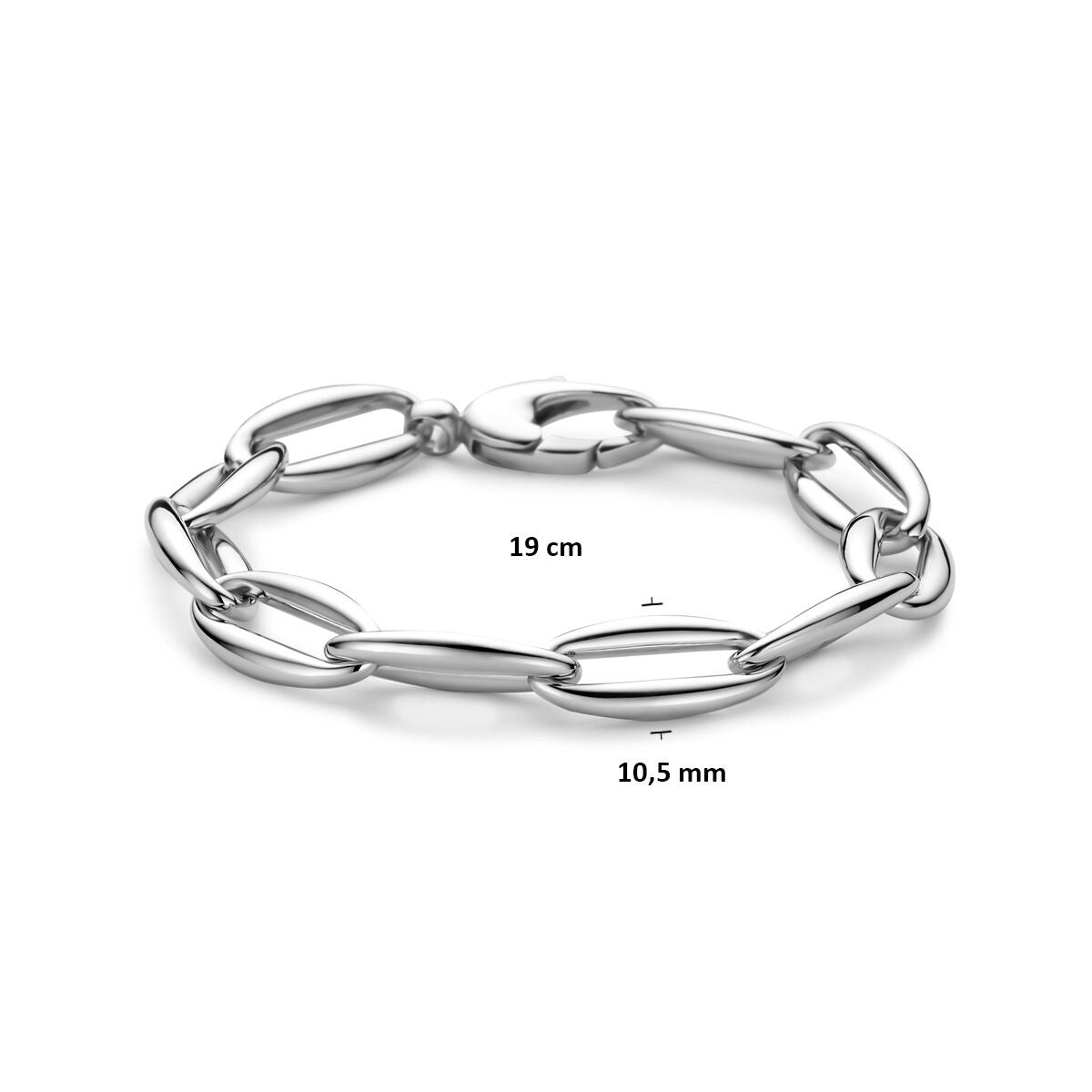 Gerhodineerd Zilveren Schakel Armband Anker