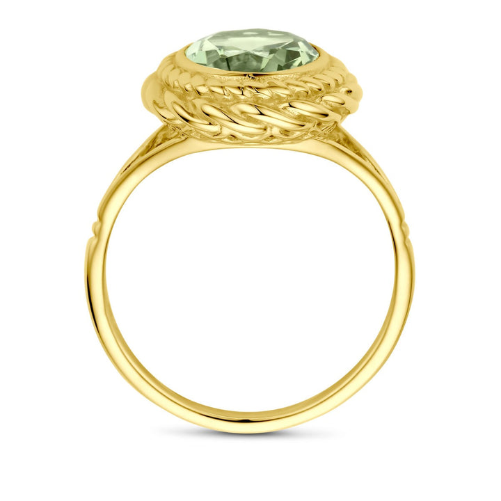 Gouden Ring 14k met Groene Amethist – Entourage Zetting