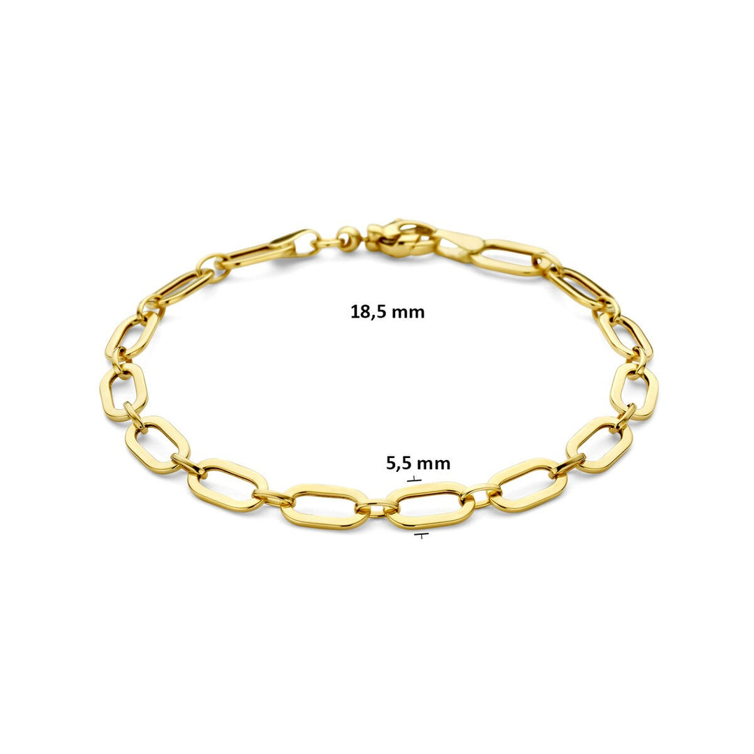 9k Geelgouden anker schakelarmband dames