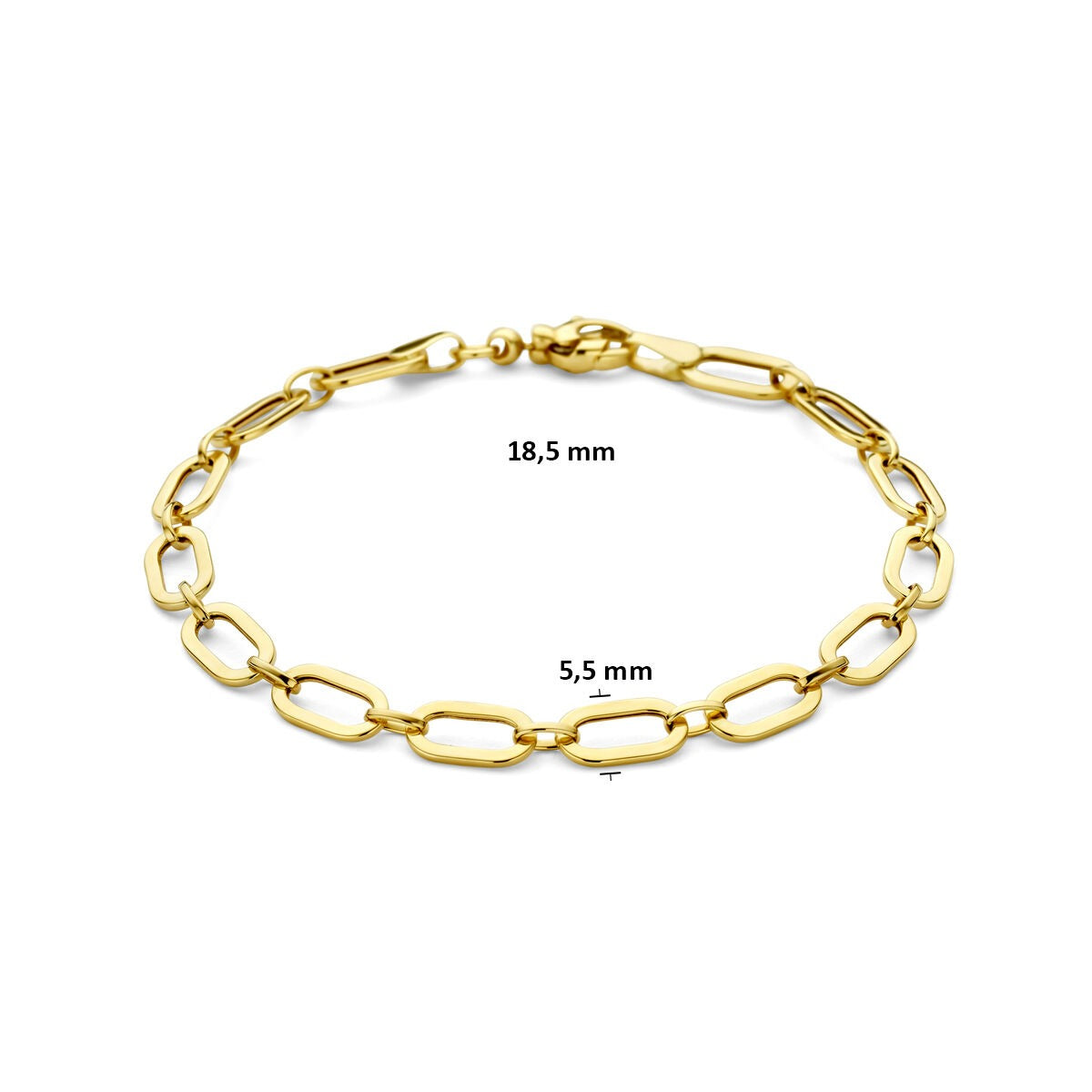 9k Geelgouden anker schakelarmband dames
