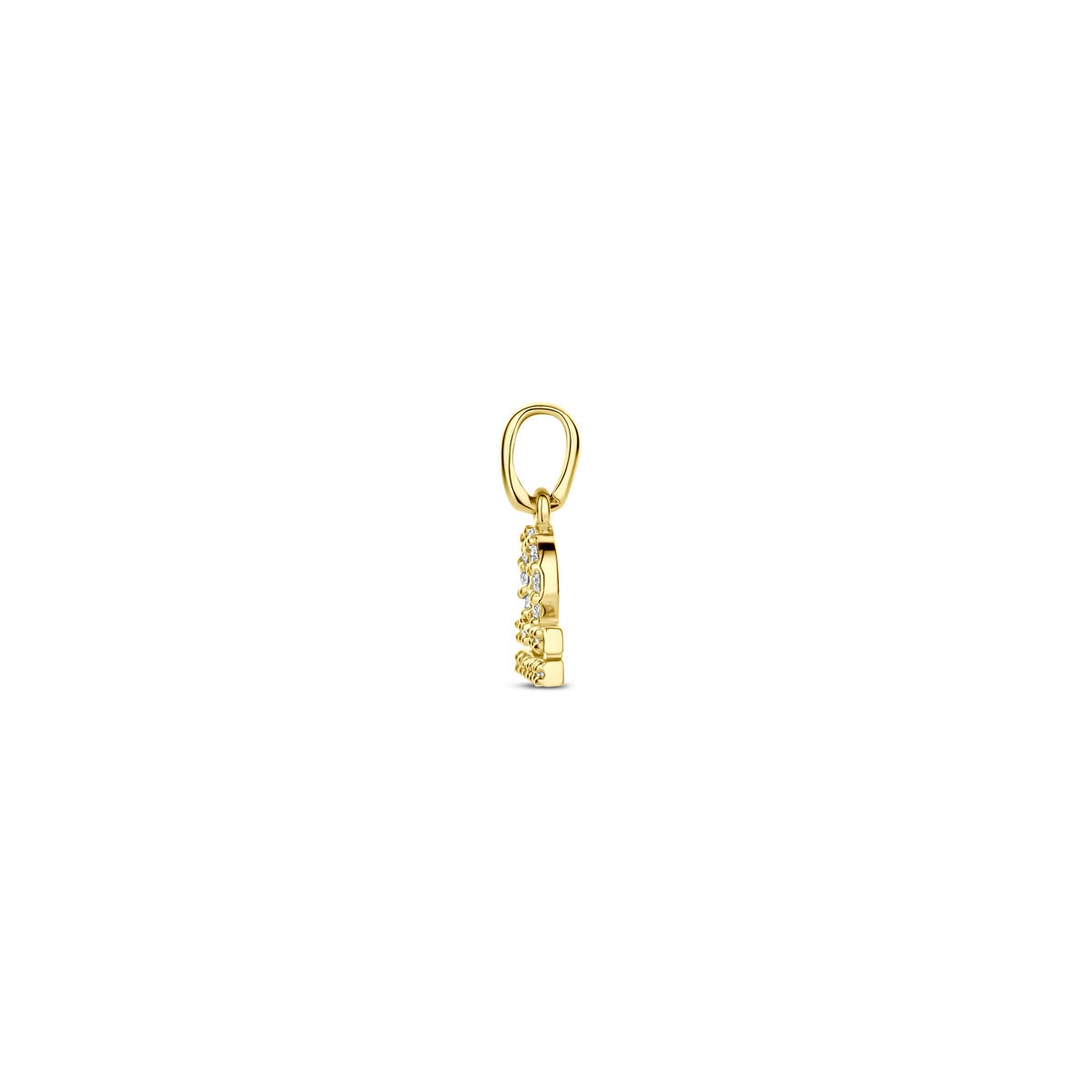 14k geelgouden sterrenbeeld hanger met diamant