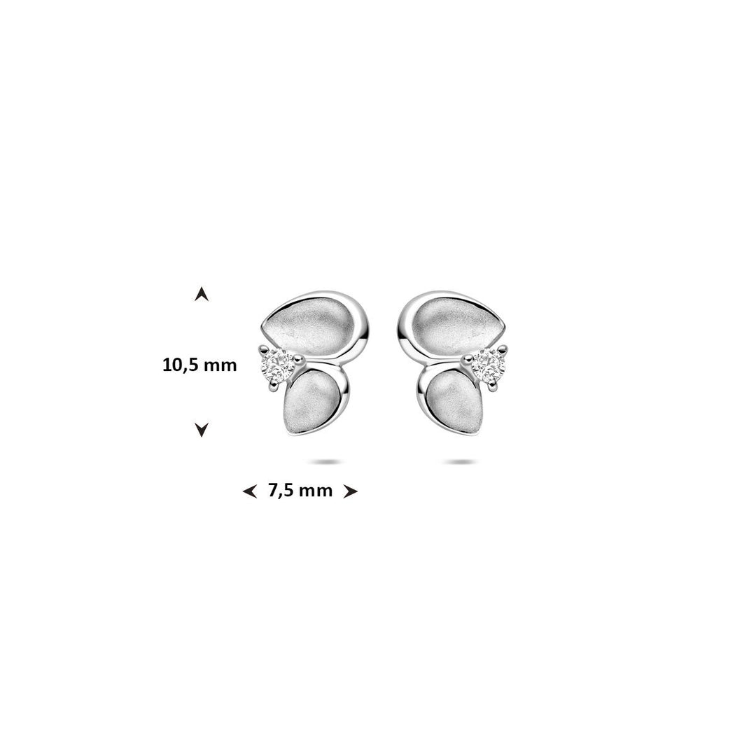 Gerhodineerd zilveren oorknoppen met zirkonia