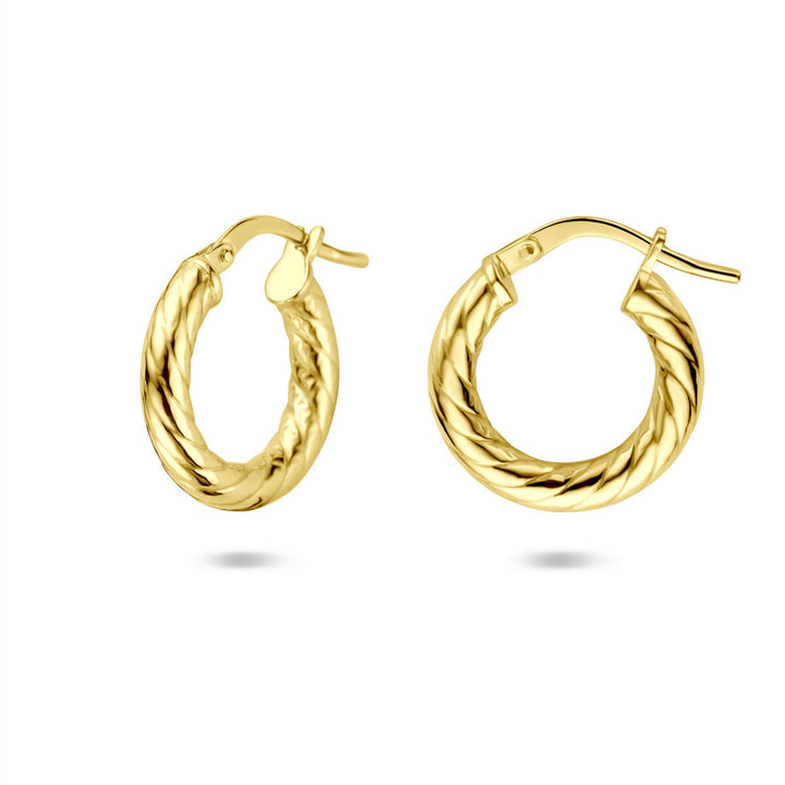 Gouden oorringen dames – 14k Silgold met 3 mm breedte