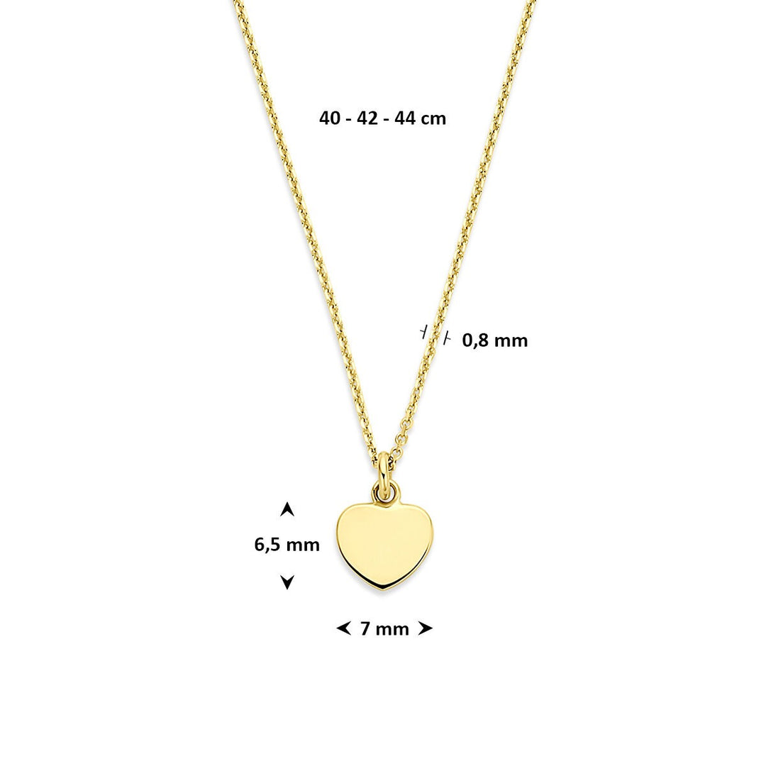 14k Geelgouden ketting met hartje
