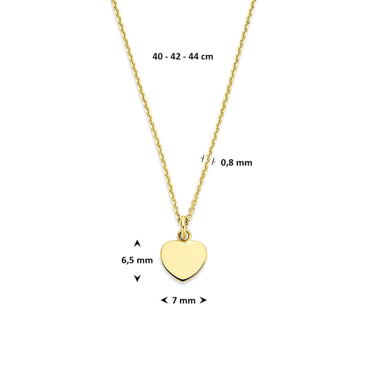 14k Geelgouden ketting met hartje
