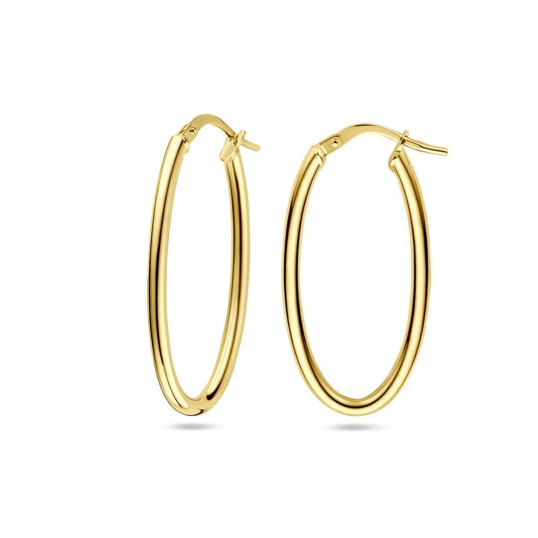 14k geelgouden oorringen met zilveren kern – 34x2mm