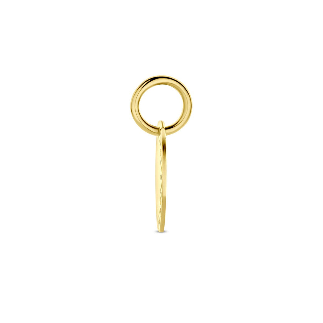 14k geelgouden graveerhanger rond