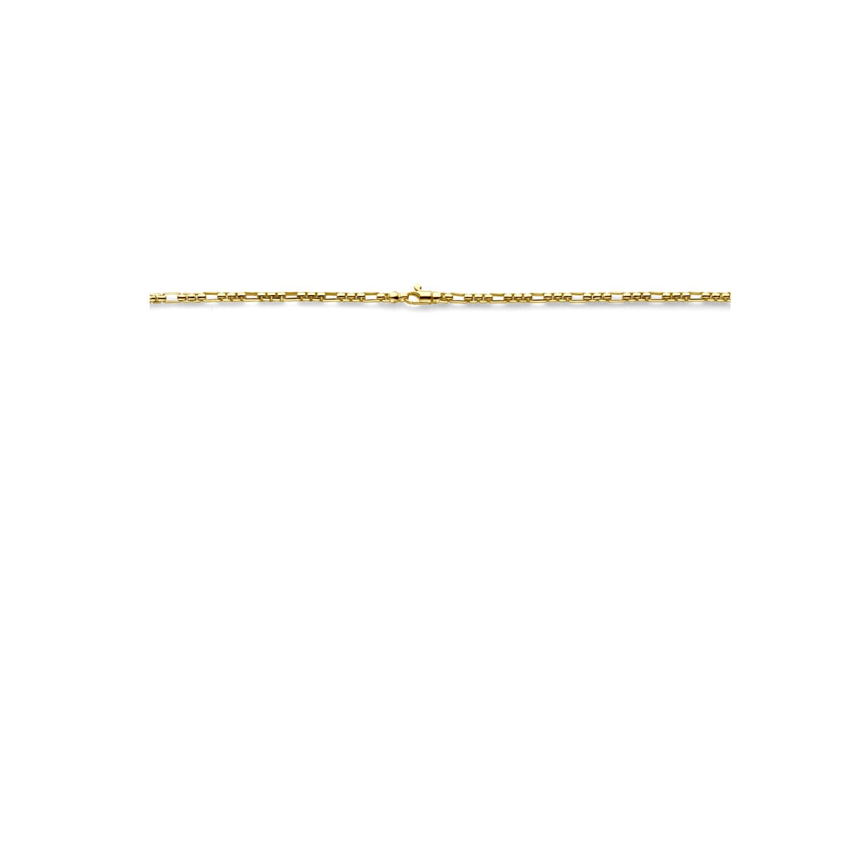 14k Geelgouden dames collier met zilveren kern – 45 cm