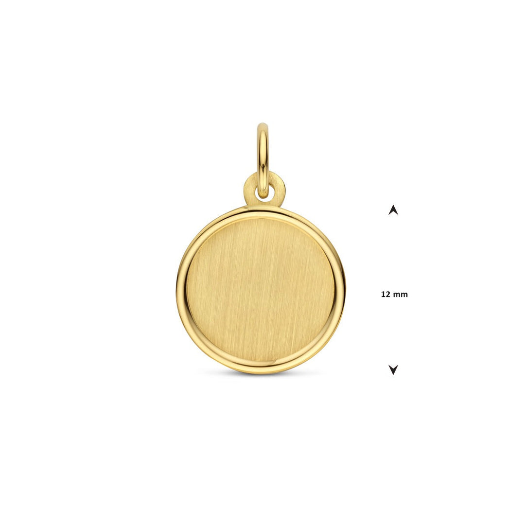 14k geelgouden graveerhanger – verfijnd en persoonlijk detail