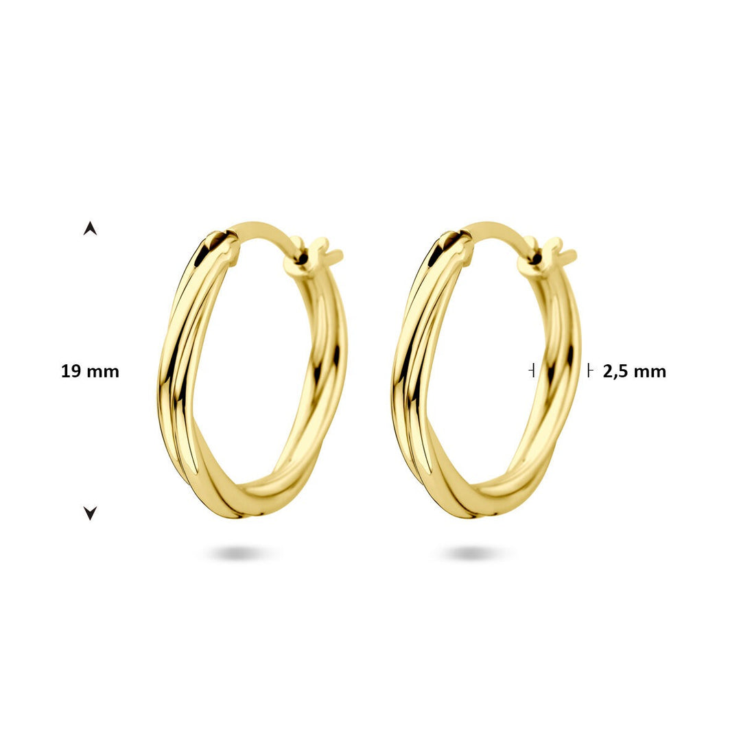 Vergulde zilveren oorringen dames – gedraaid ontwerp