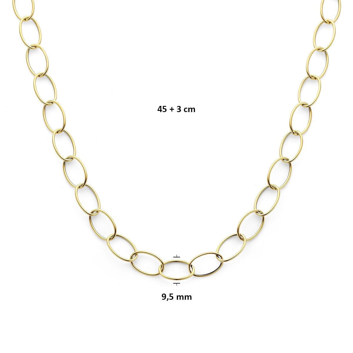 14k Geelgouden anker collier dames