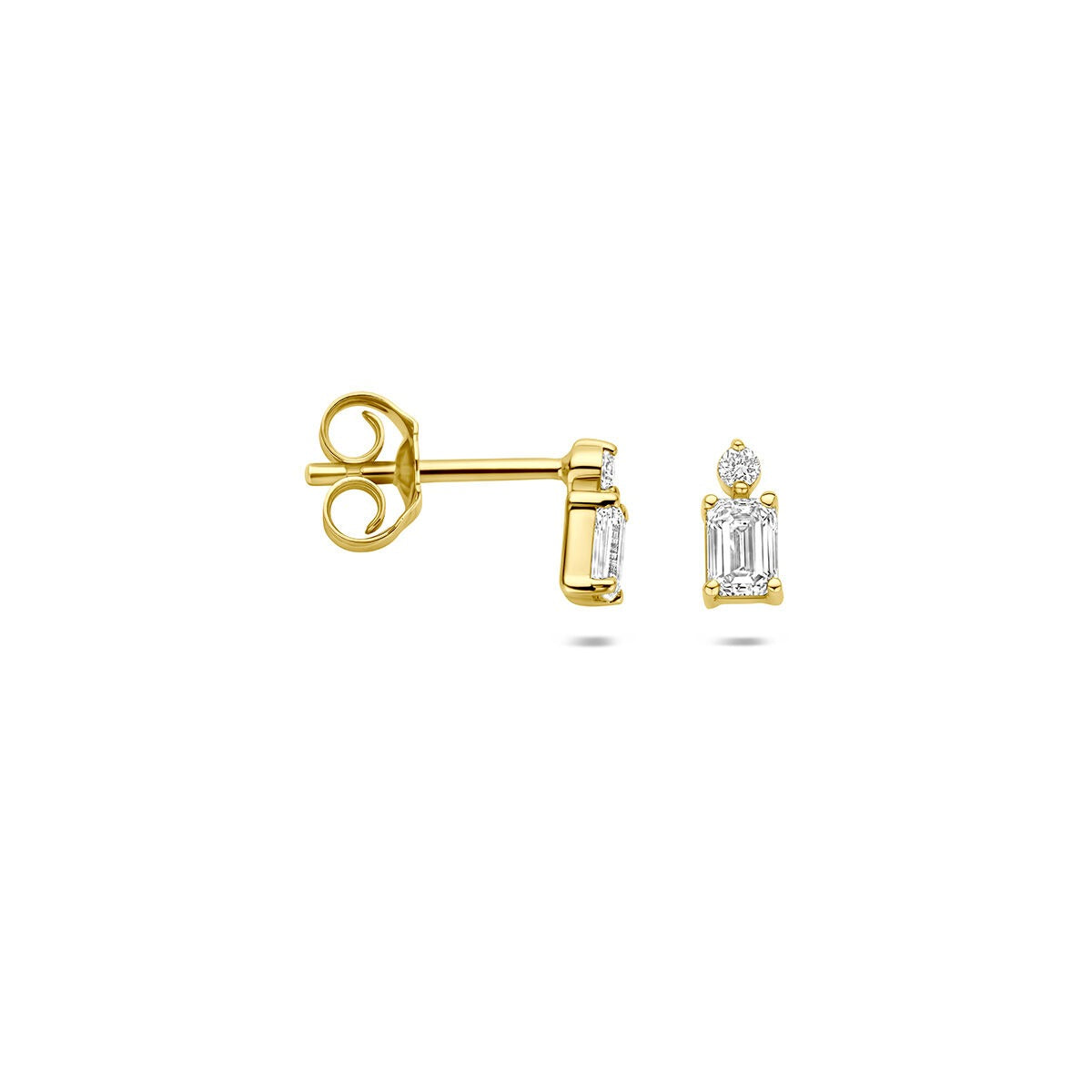 14k Geelgouden oorknopjes met lab grown diamant