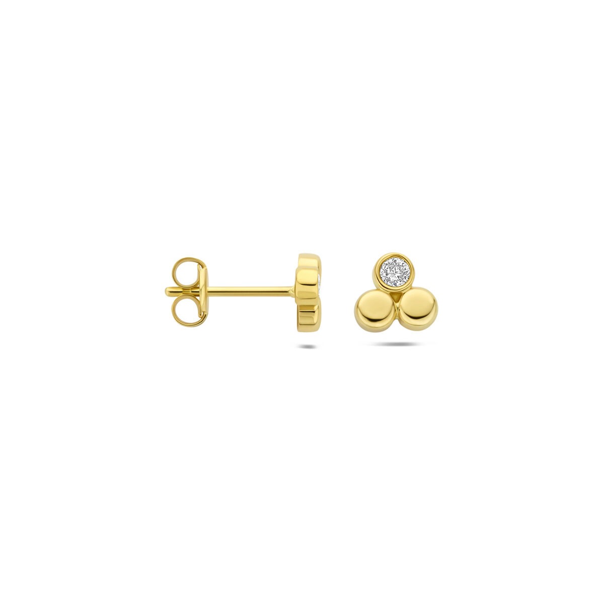 14k geelgouden oorknoppen met lab grown diamant 0,13 ct