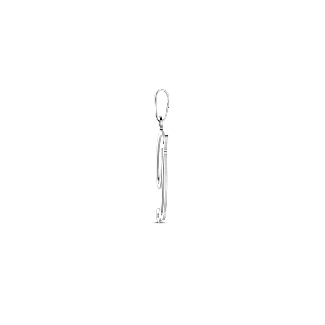 Gerhodineerd zilveren hanger in lettervorm
