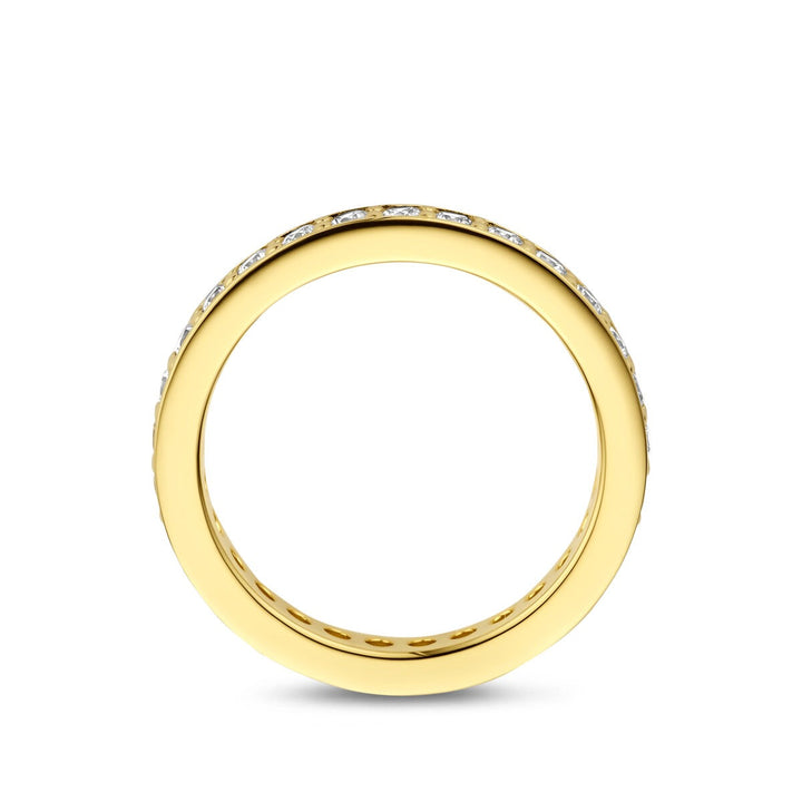 Verguld 925 zilveren ring met zirkonia 2.9 mm