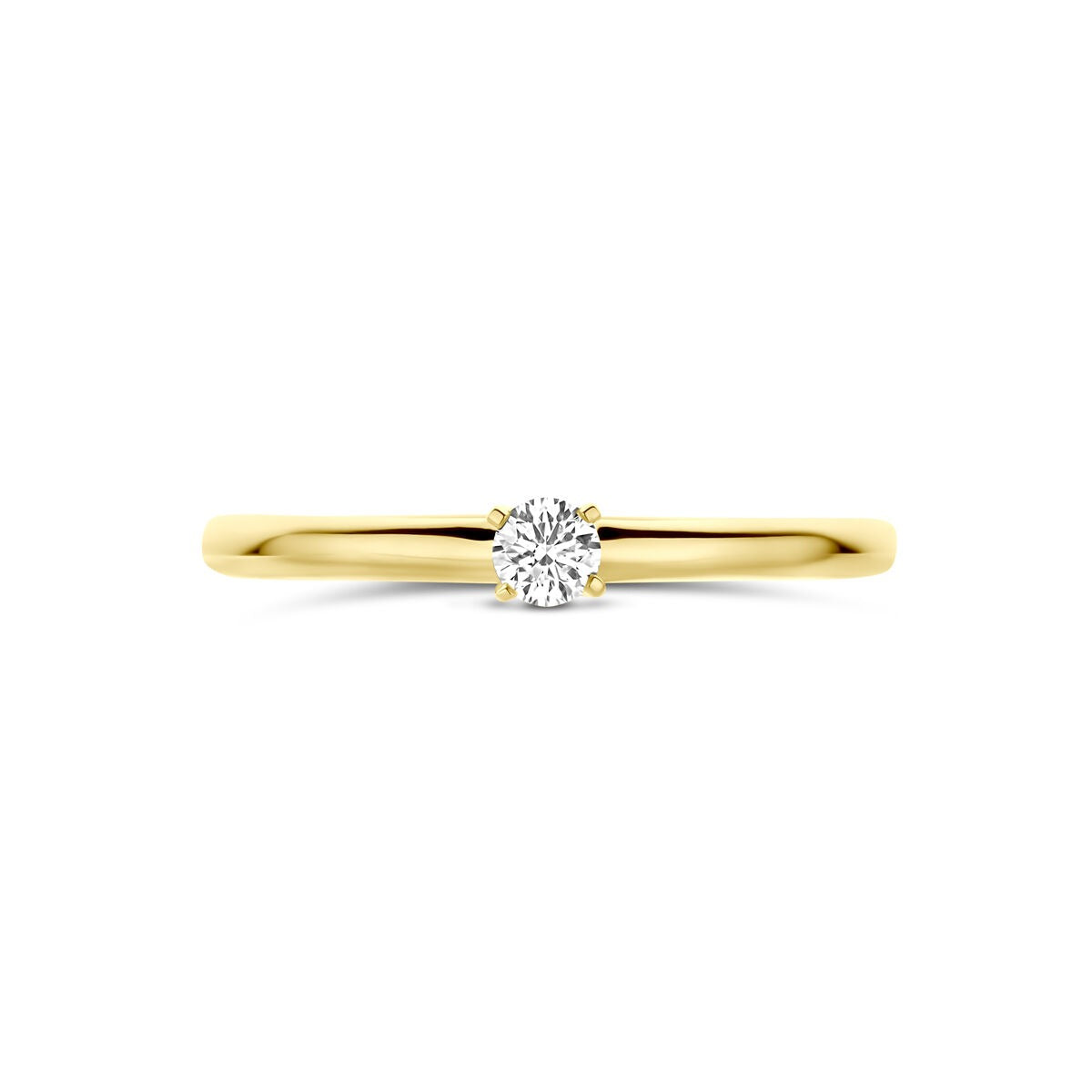 14k Geelgouden ring met 0.10ct lab grown diamant