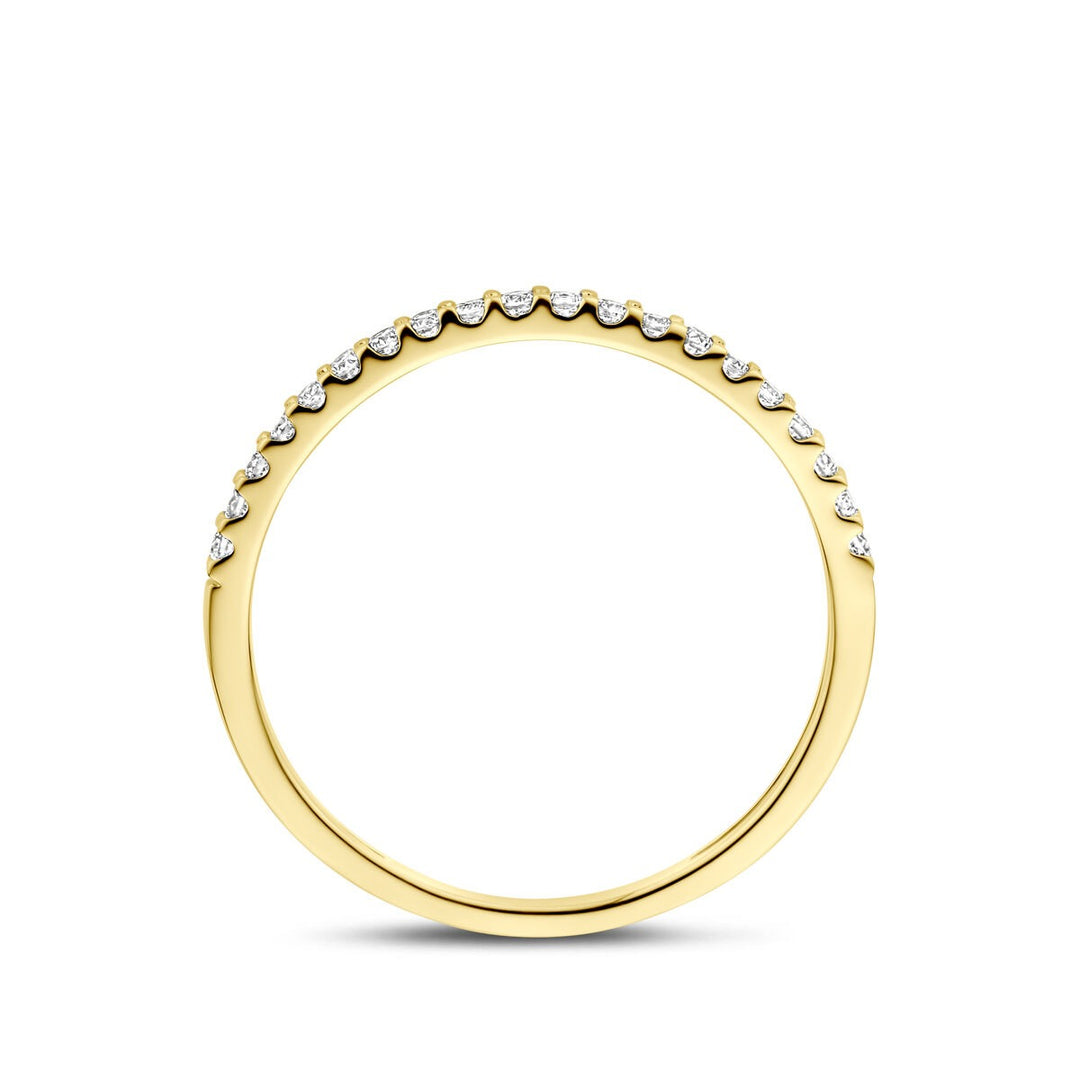14k Geelgouden ring met 0.15ct lab grown diamant