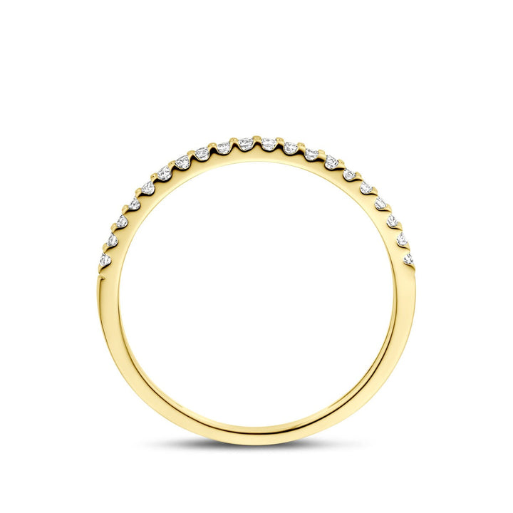 14k Geelgouden ring met 0.15ct lab grown diamant