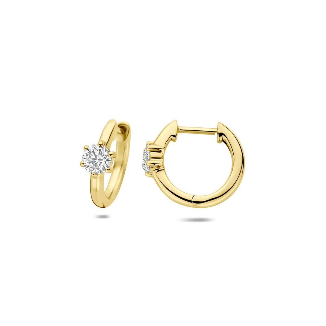 14k Gouden oorringen met lab grown diamant