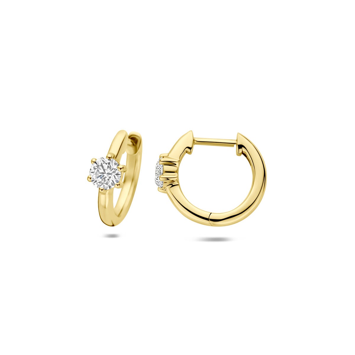 14k Gouden oorringen met lab grown diamant
