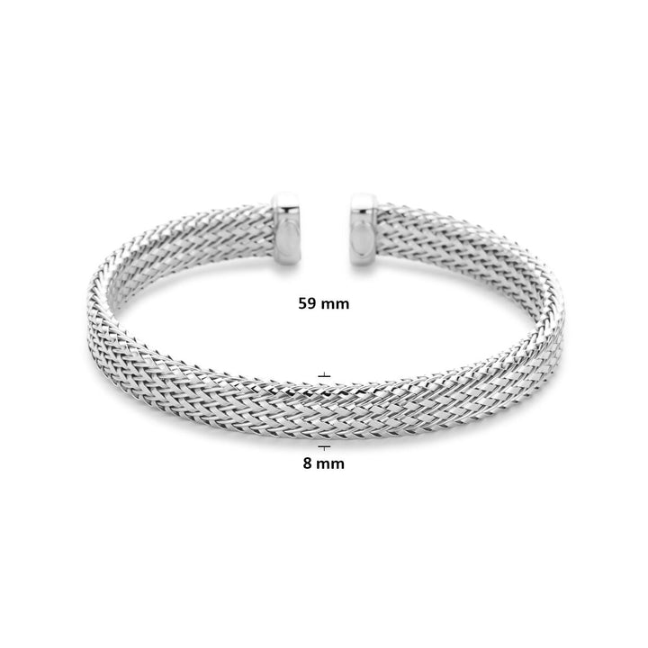 Gerhodineerd 925 zilveren klemband 59 x 8 mm