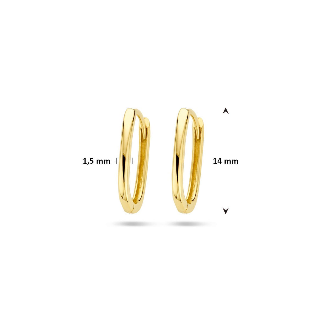 9k Geelgouden paperclip klapoorringen