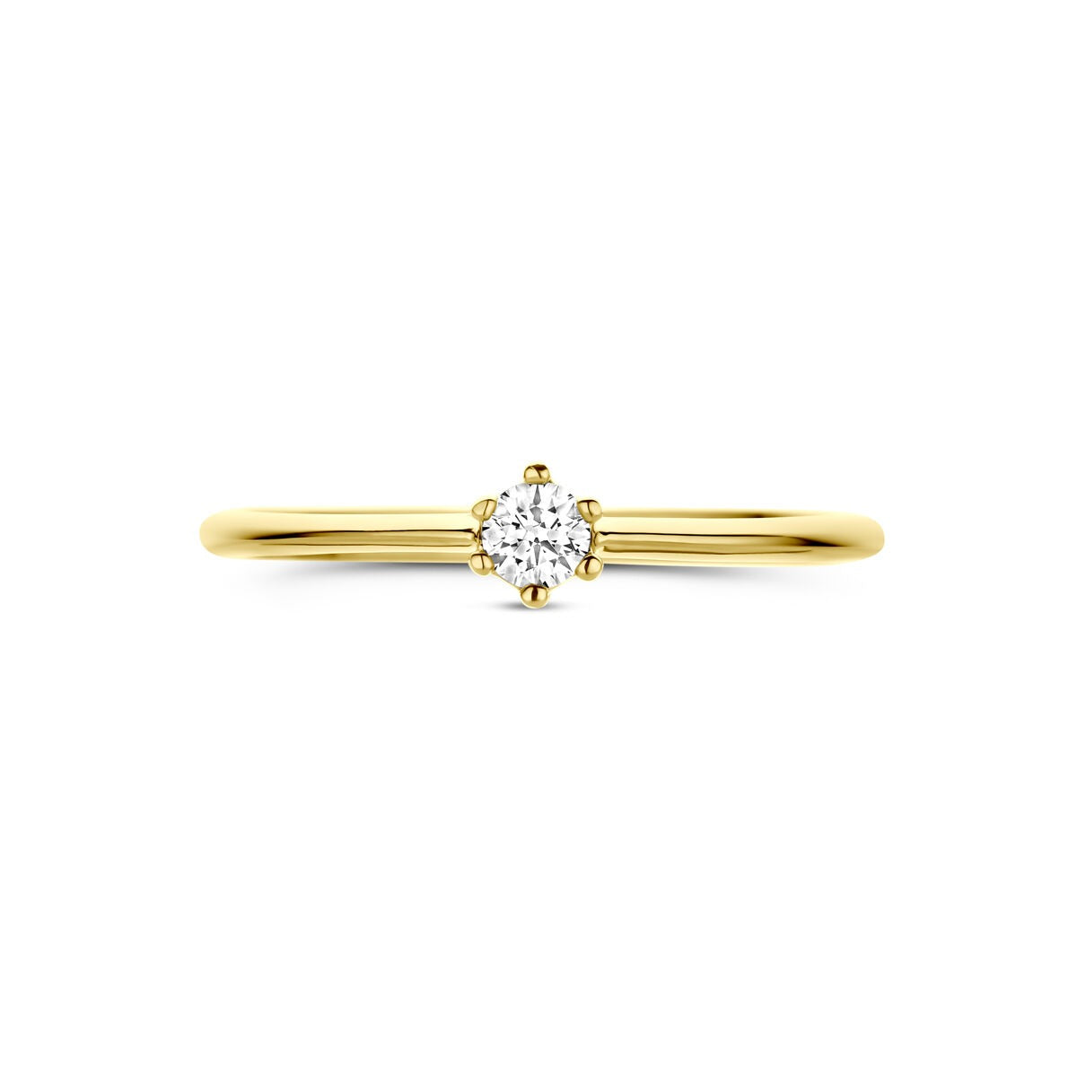 Gouden damesring met zirkonia – 14k geelgoud