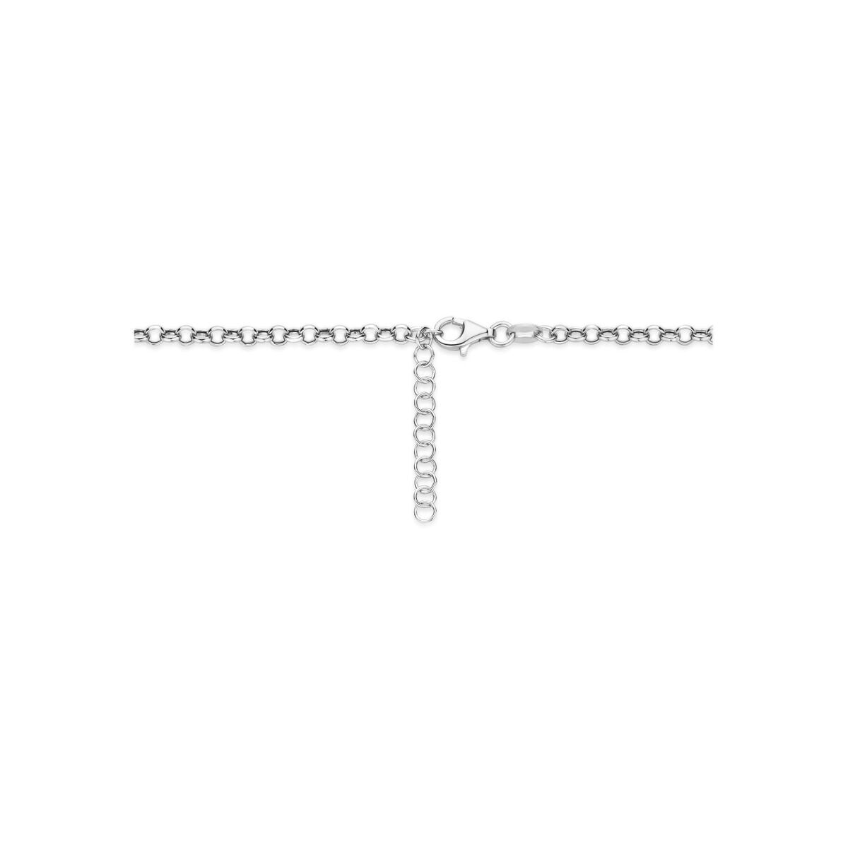 Gerhodineerd 925 zilveren Y-collier met rondje