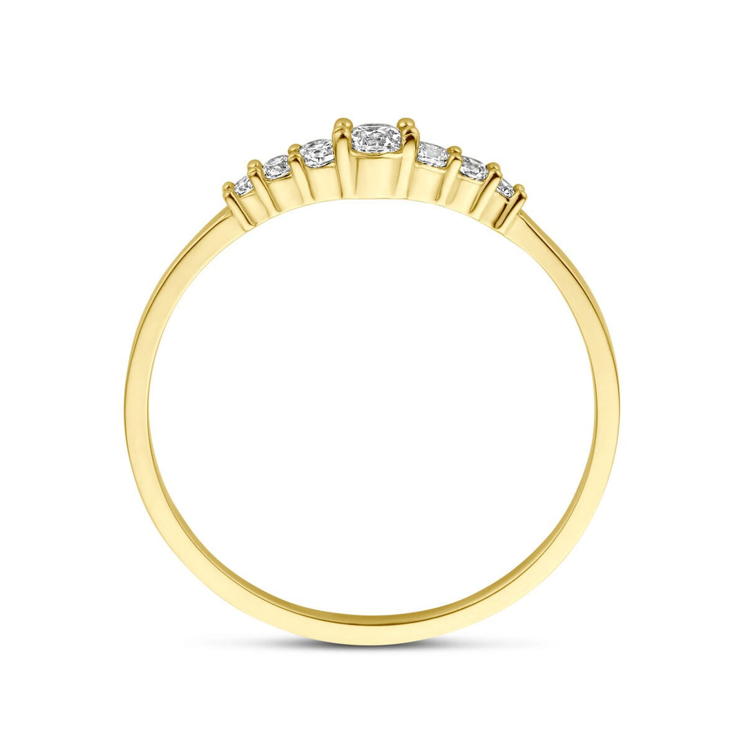 9k Geelgouden ring met zirkonia