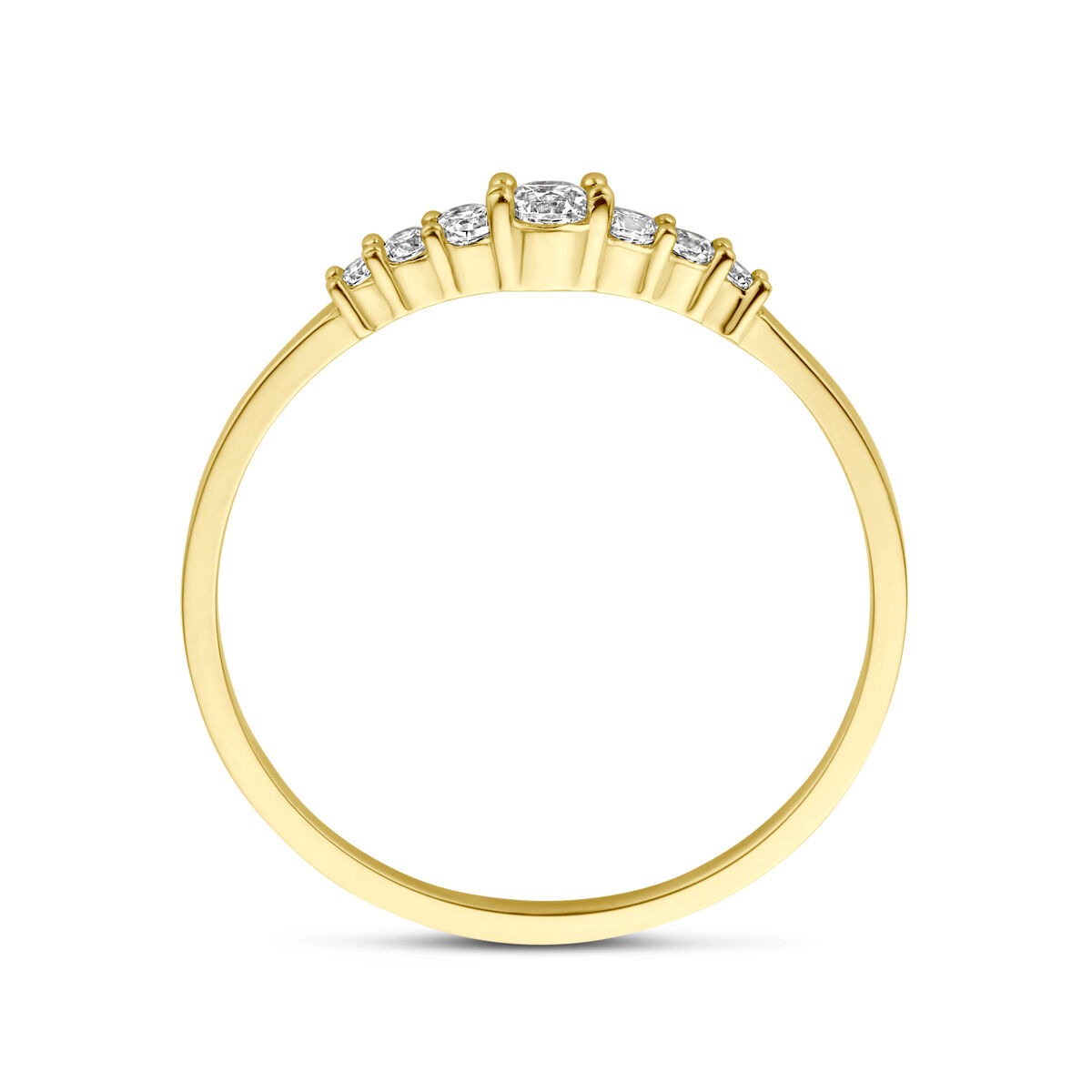 9k Geelgouden ring met zirkonia