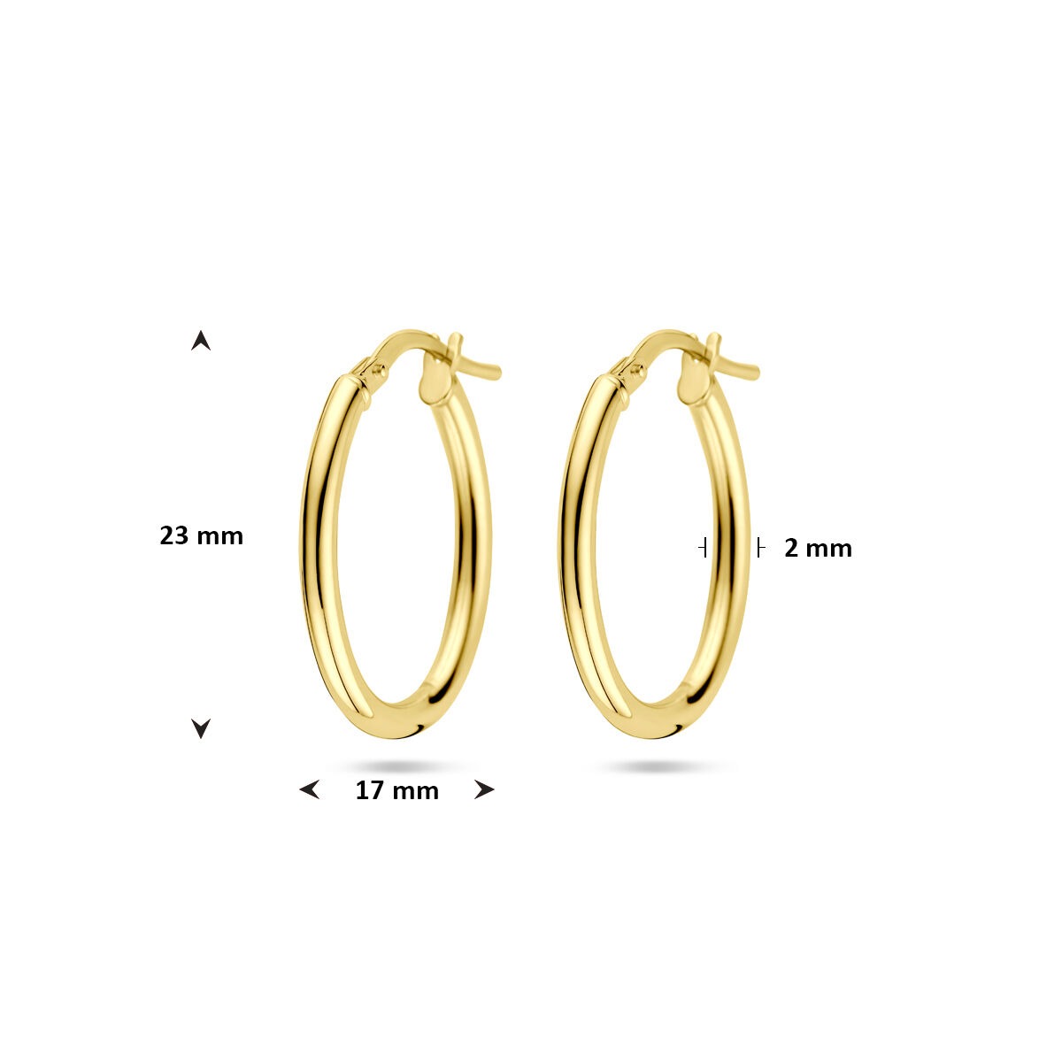 14k geelgouden oorringen met zilverkern – Silgold