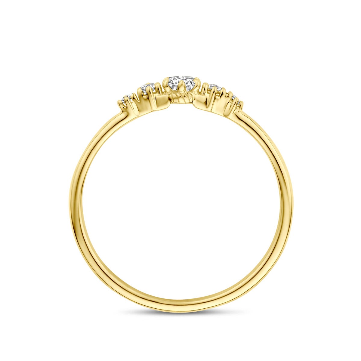 14k geelgouden ring met lab grown diamant