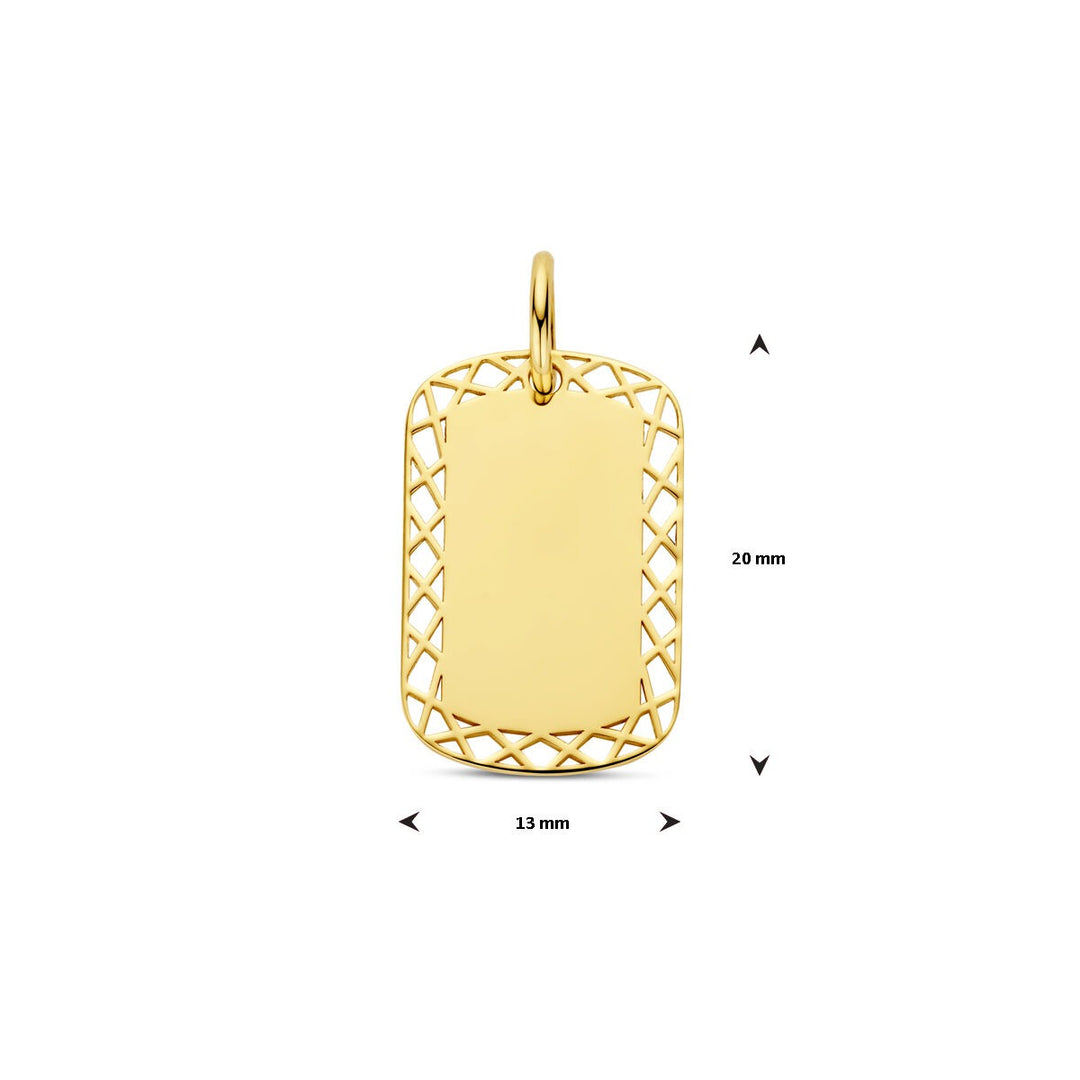 Gouden hanger – 14k graveerhanger ovaal