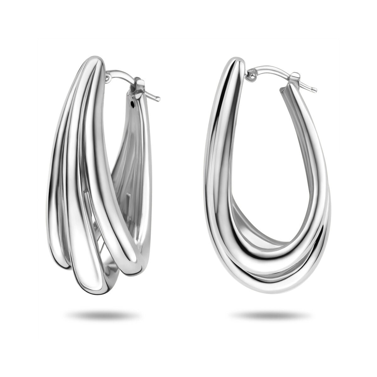 Gerhodineerd 925 Zilveren Oorringen 42 x 16,5 mm Dames