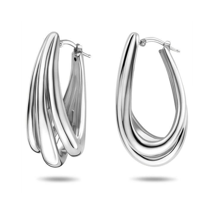 Gerhodineerd 925 Zilveren Oorringen 42 x 16,5 mm Dames